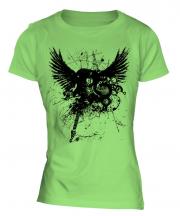 Grunge Guitar Tattoo Ladies T-Shirt