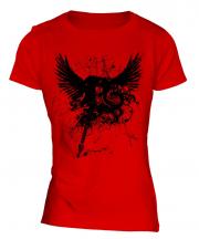 Grunge Guitar Tattoo Ladies T-Shirt