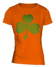 Shamrock Distressed Print Ladies T-Shirt