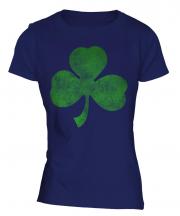 Shamrock Distressed Print Ladies T-Shirt