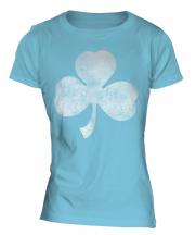 Shamrock Distressed Print Ladies T-Shirt
