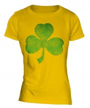 Shamrock Distressed Print Ladies T-Shirt
