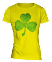 Shamrock Distressed Print Ladies T-Shirt