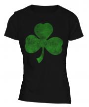 Shamrock Distressed Print Ladies T-Shirt