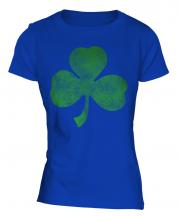 Shamrock Distressed Print Ladies T-Shirt