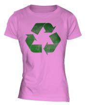 Recycle Distressed Print Ladies T-Shirt