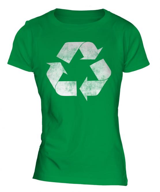 Recycle Distressed Print Ladies T-Shirt
