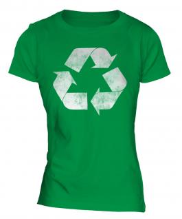 Recycle Distressed Print Ladies T-Shirt