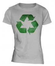 Recycle Distressed Print Ladies T-Shirt