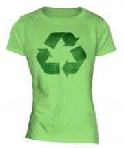 Recycle Distressed Print Ladies T-Shirt