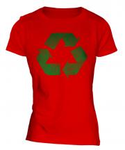 Recycle Distressed Print Ladies T-Shirt