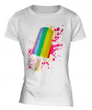 Gay Pride Ice Lolly Ladies T-Shirt