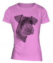 Airedale Terrier Sketch Ladies T-Shirt