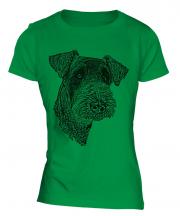 Airedale Terrier Sketch Ladies T-Shirt