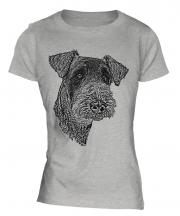 Airedale Terrier Sketch Ladies T-Shirt