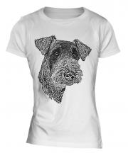 Airedale Terrier Sketch Ladies T-Shirt