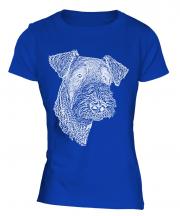 Airedale Terrier Sketch Ladies T-Shirt