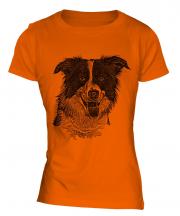 Border Collie Sketch Ladies T-Shirt