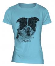 Border Collie Sketch Ladies T-Shirt