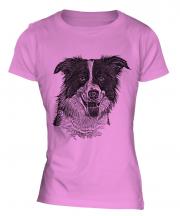 Border Collie Sketch Ladies T-Shirt