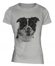 Border Collie Sketch Ladies T-Shirt