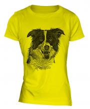Border Collie Sketch Ladies T-Shirt