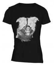 Border Collie Sketch Ladies T-Shirt