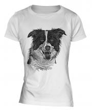 Border Collie Sketch Ladies T-Shirt