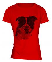 Border Collie Sketch Ladies T-Shirt