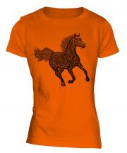 Galloping Horse Sketch Ladies T-Shirt