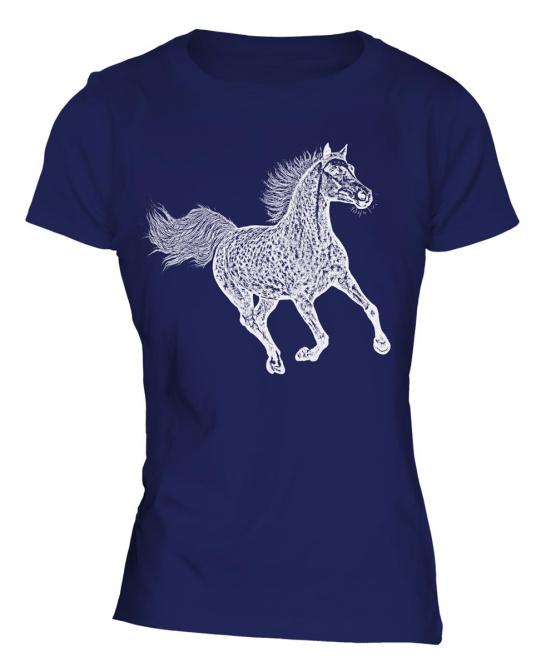 Galloping Horse Sketch Ladies T-Shirt