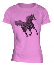 Galloping Horse Sketch Ladies T-Shirt