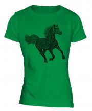 Galloping Horse Sketch Ladies T-Shirt
