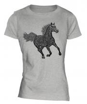 Galloping Horse Sketch Ladies T-Shirt