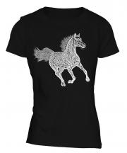 Galloping Horse Sketch Ladies T-Shirt