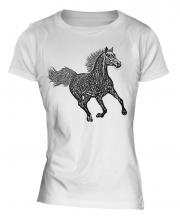 Galloping Horse Sketch Ladies T-Shirt