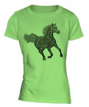 Galloping Horse Sketch Ladies T-Shirt
