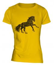 Rearing Horse Sketch Ladies T-Shirt