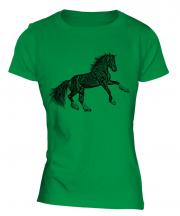 Rearing Horse Sketch Ladies T-Shirt