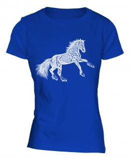 Rearing Horse Sketch Ladies T-Shirt