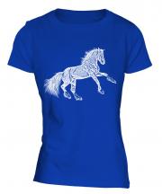 Rearing Horse Sketch Ladies T-Shirt