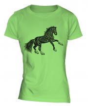 Rearing Horse Sketch Ladies T-Shirt
