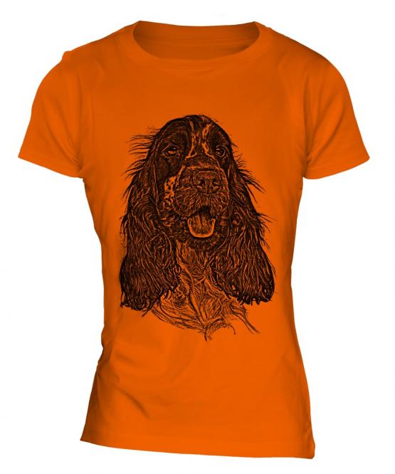 English Cocker Spaniel Sketch Ladies T-Shirt
