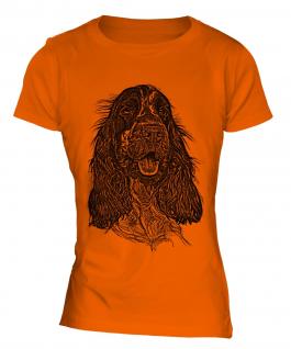 English Cocker Spaniel Sketch Ladies T-Shirt