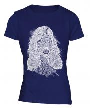English Cocker Spaniel Sketch Ladies T-Shirt