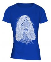 English Cocker Spaniel Sketch Ladies T-Shirt