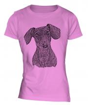 Dachshund Sketch Ladies T-Shirt