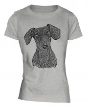Dachshund Sketch Ladies T-Shirt