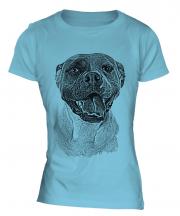 American Bulldog Sketch Ladies T-Shirt