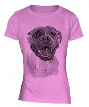American Bulldog Sketch Ladies T-Shirt